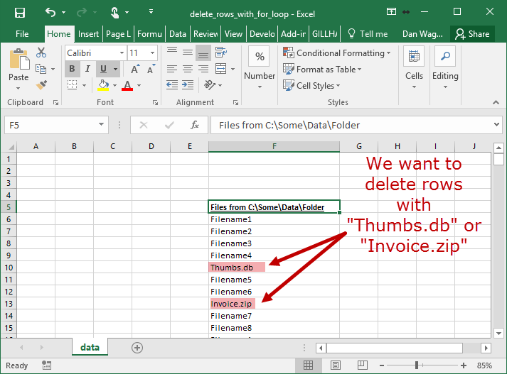 how do you delete certain rows in excel